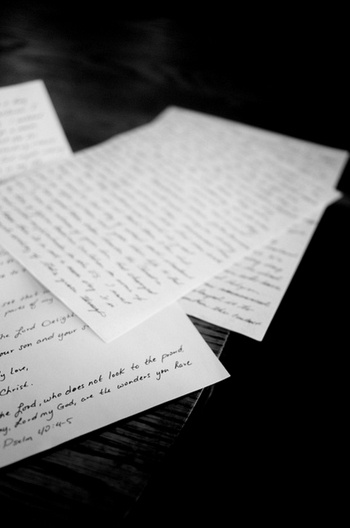 The letter on top is the one Rachel received the day we talked. (Source: I Am Second)